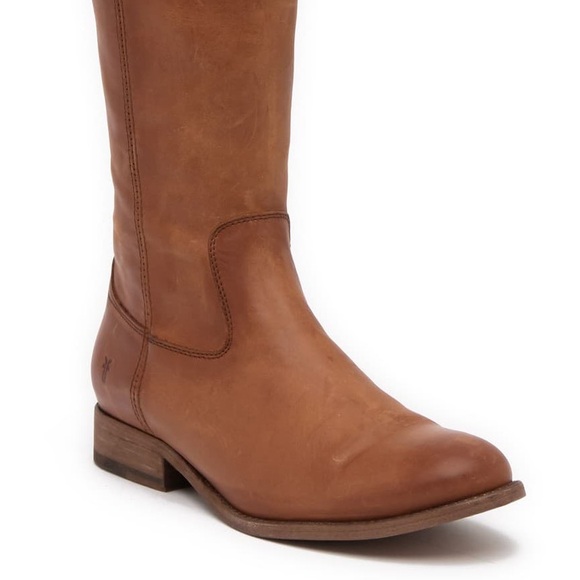 Frye Melissa Button Inside Zip Leather Boot COGNAC/BROWN Color NEW - Picture 7 of 12